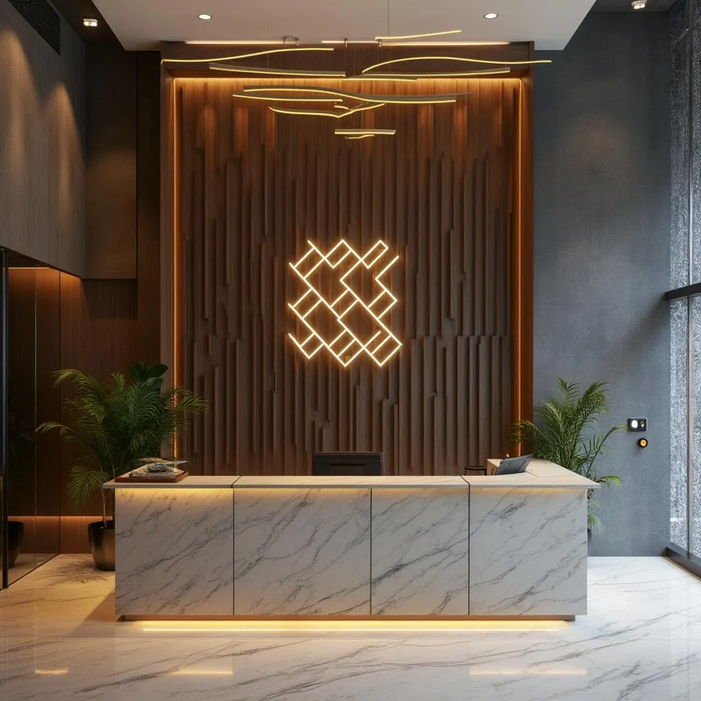 Recepción de oficina en Medellín